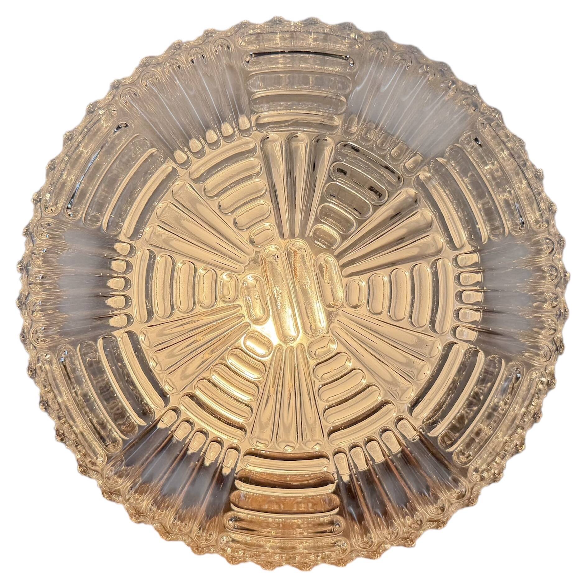 Vintage Glass Wall or Ceiling Light, 1970s