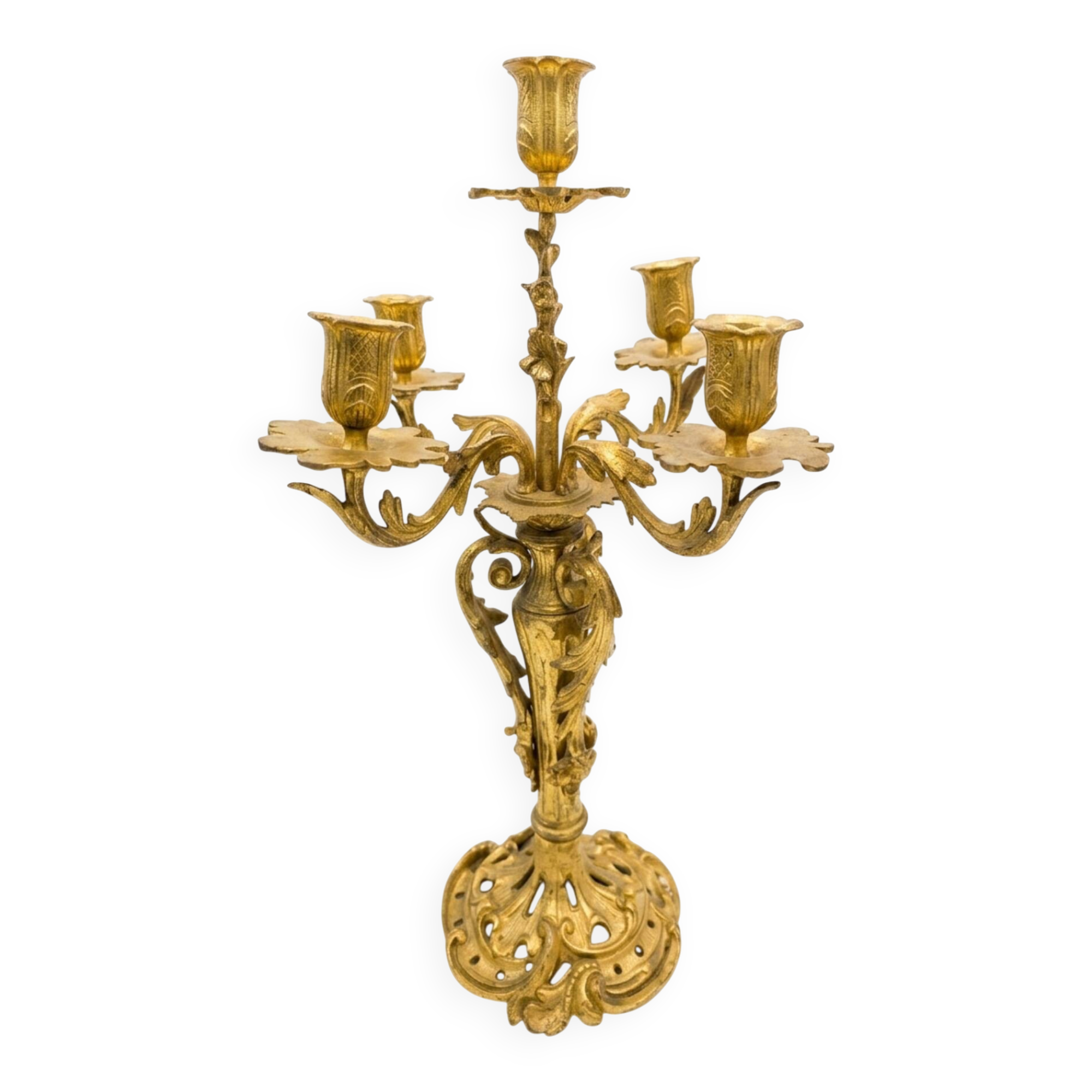 Louis XV style chandelier in gilded bronze