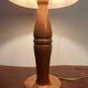 Solid wood table lamp with baroque shade from the 70s