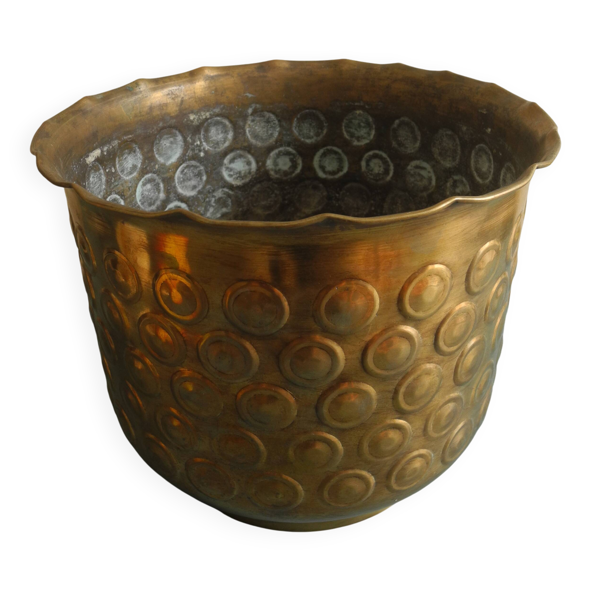 vintage brass flower pot cover