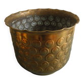 ancien cache pot laiton déco vintage brass flowers pot cover
