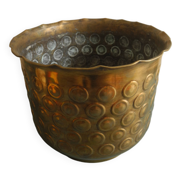 vintage brass flower pot cover