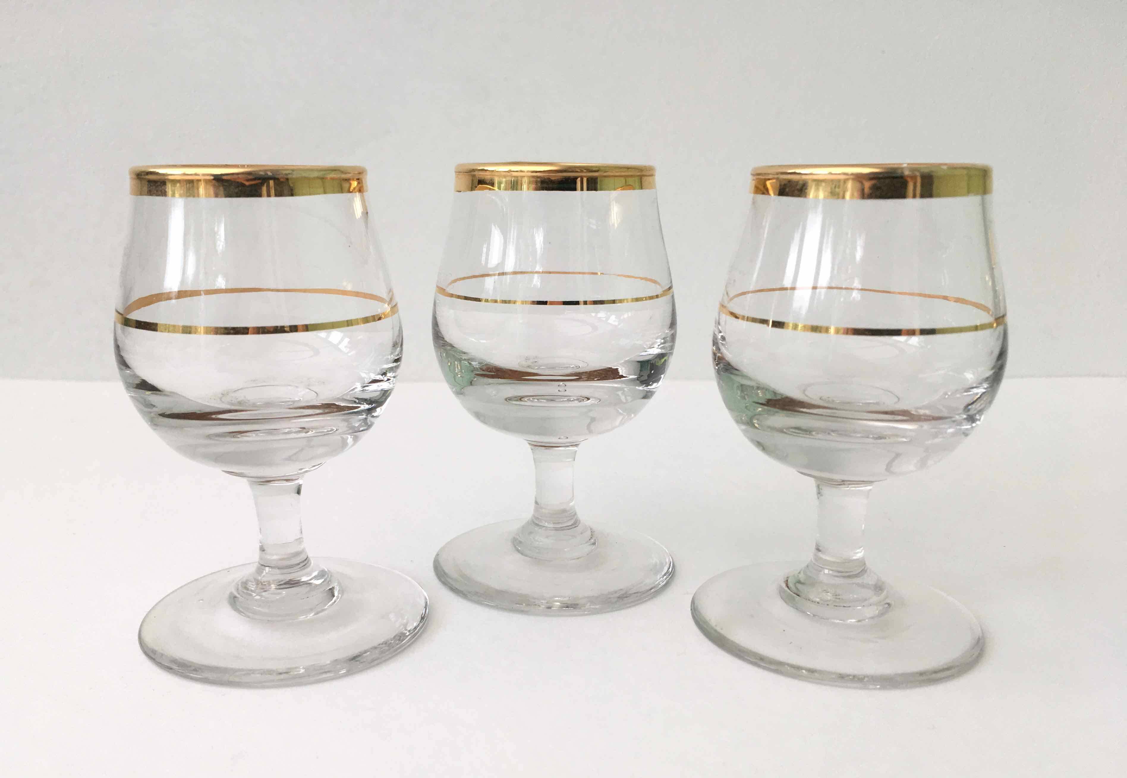 Set of 10 vintage alcohol glasses