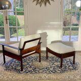 Fauteuil & Ottoman Hans Olsen – Vatne Møbler Danemark, 1960 Palissandre