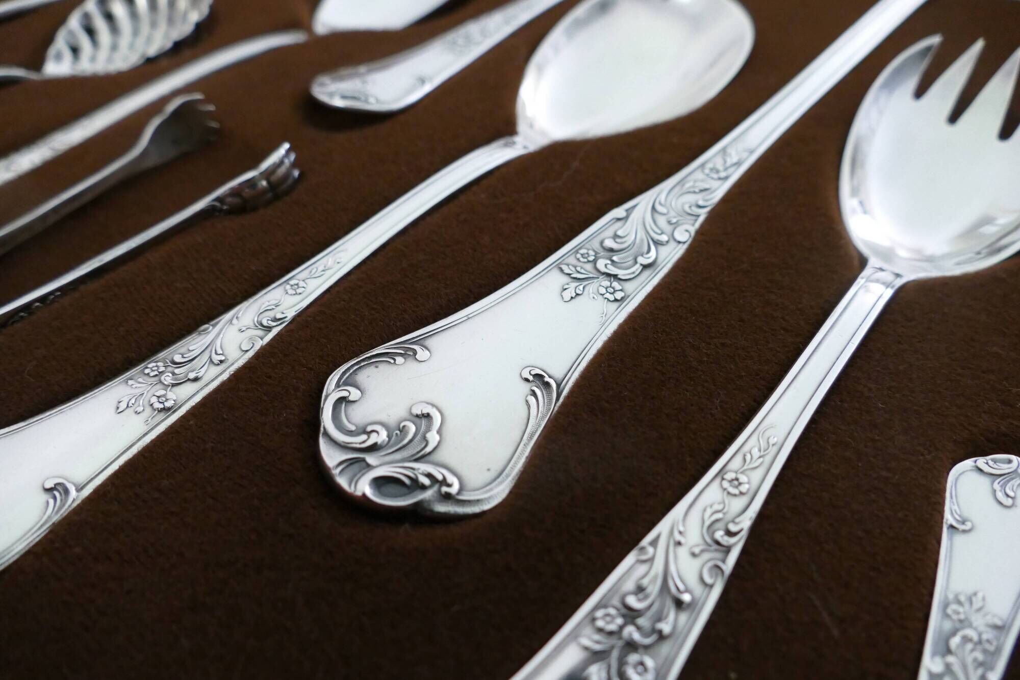 Orfevrerie Wiskemann - Extensive Silver Plated Cutlery Set - 209-piece/12-pax - "N.14 Louis XV"