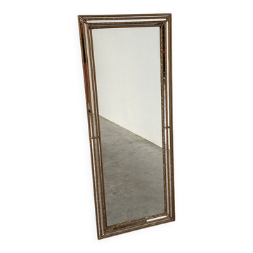 Vintage gilt faux bamboo full-length mirror – Hollywood Regency, 1980s