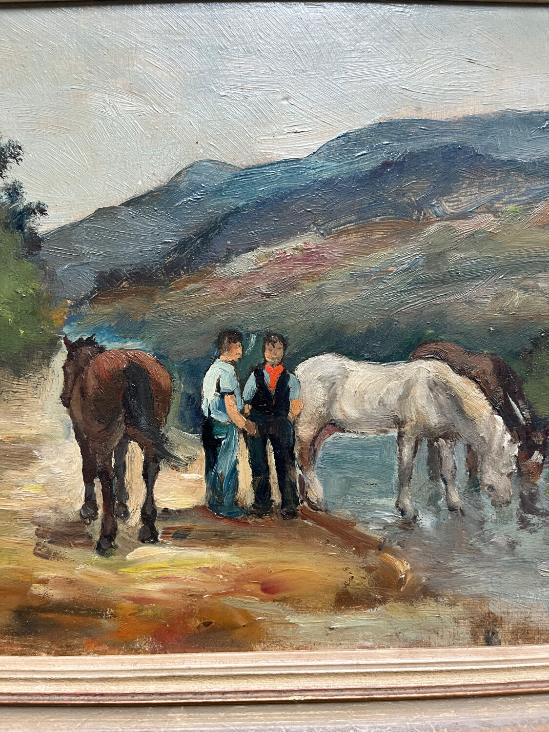 Raimont Lecourt, old painting, oil on panel