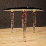 Italian design coffee table in crystal and brass