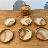 Serving dessert plates Grès France vintage 80s