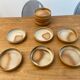 Serving dessert plates Grès France vintage 80s