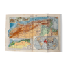 Ancienne carte de l'Afrique du Nord de 1945