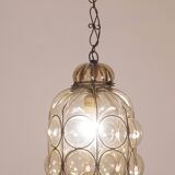 Wonderful Amber Vintage Venetian Lantern, Seguso Murano Glass, Italy, 1950s