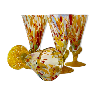 Verre en verre de Murano soufflé à la bouche – Pièce unique colorée Hauteur