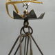 Art deco hanging lamp with 4 cloudy glass plates