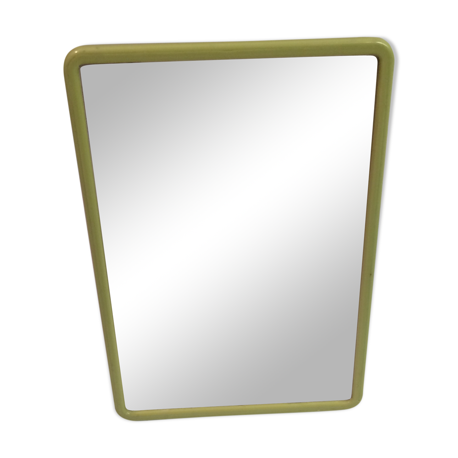 Small green vintage barber mirror 22x16cm