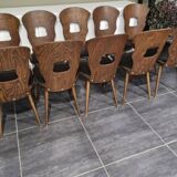 10 chaises bistrot Baumann modèle "Gentiane", années 60