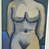 Nude, Swedish Modern Signed Painting, 1960s, Oil on Canvas, Framed