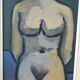 Nude, Swedish Modern Signed Painting, 1960s, Oil on Canvas, Framed