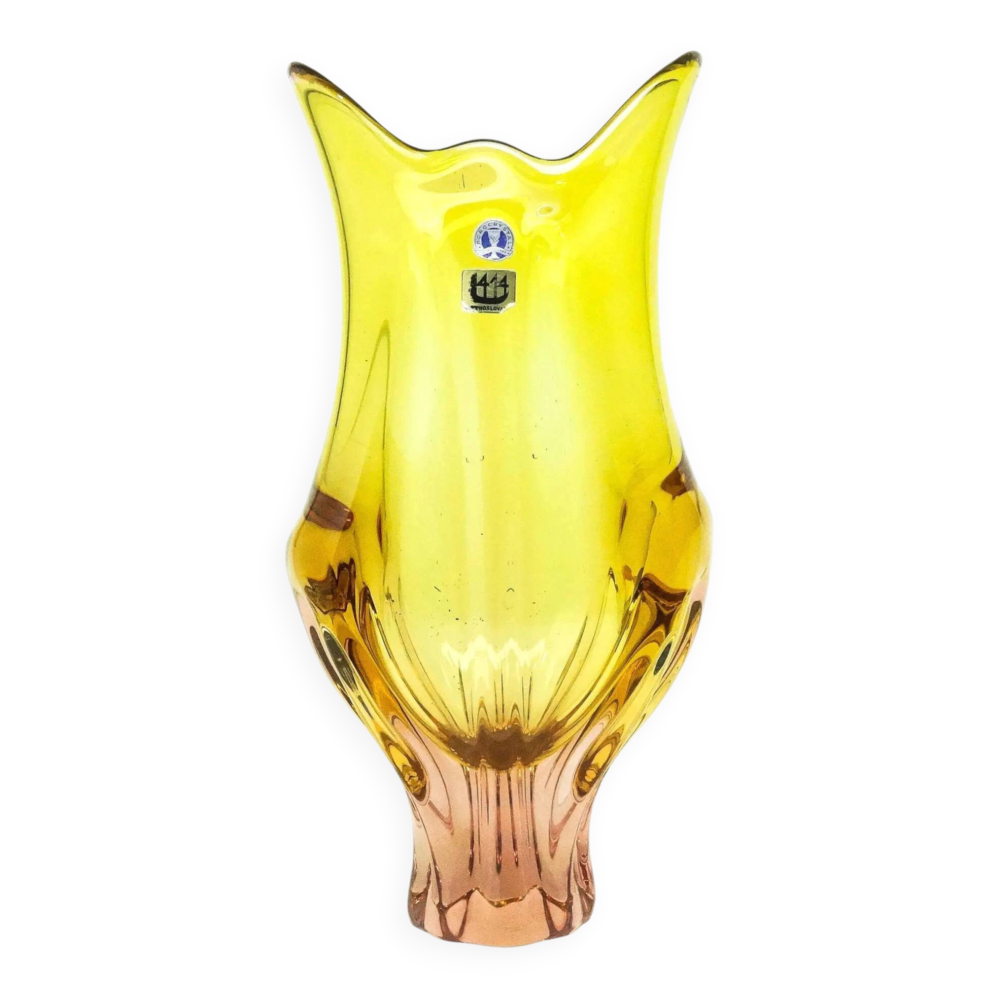 Mid-century modern vase, glass, designed by J. Hospodka, Czechoslovakia, 1960s