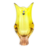 Vase moderne du milieu du siècle, en verre, conçu par J. Hospodka, Tchécoslovaquie, années 1960.