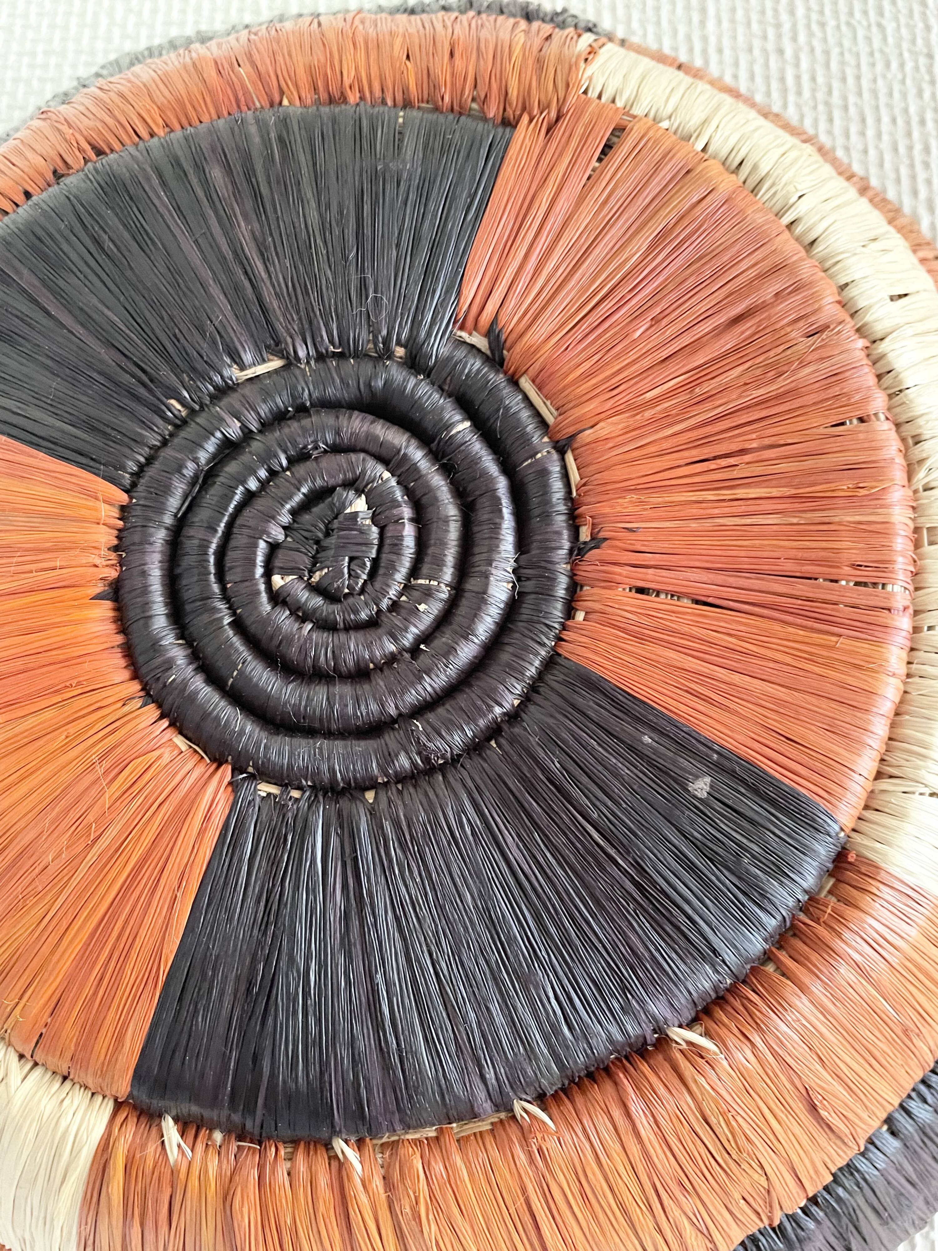 Vintage woven raffia basket