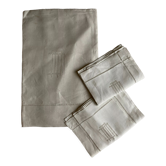Set drap et taies trousseau de réserve en toile de lin jours Venise