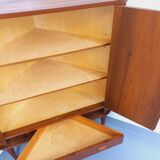 Vintage Scandinavian teak storage corner cabinet from the 60s