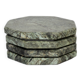 Set of 4 - Angelo Indian Green Chunky Octagonal Marble Coasters