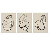 Framed set of 3 figure giclee prints, 50x70