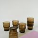 Set of 6 smoked glass water glasses, Design, 1970