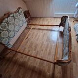 Louis XV style bed frame in solid cherry wood