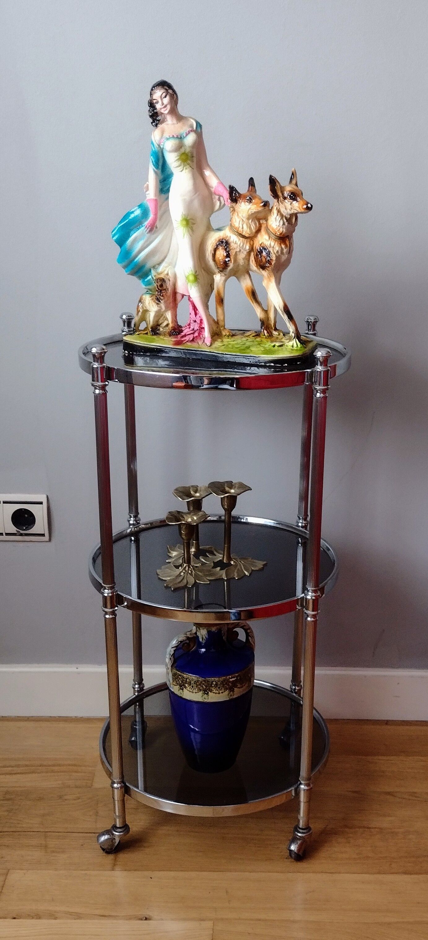 Art deco rolling drink/side table