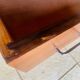 Vintage walnut commode with tapered legs circa 1950s