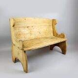 Wear consistent with age and use. Mid-Century Fir wood bench