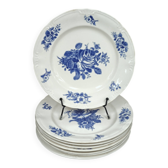 Set of 8 flat plates in earthenware by Boch Frères La Louvière "Rohdia"