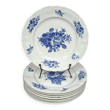 Lot de 8 assiettes plates en faïence de Boch Frères La Louvière "Rohdia"