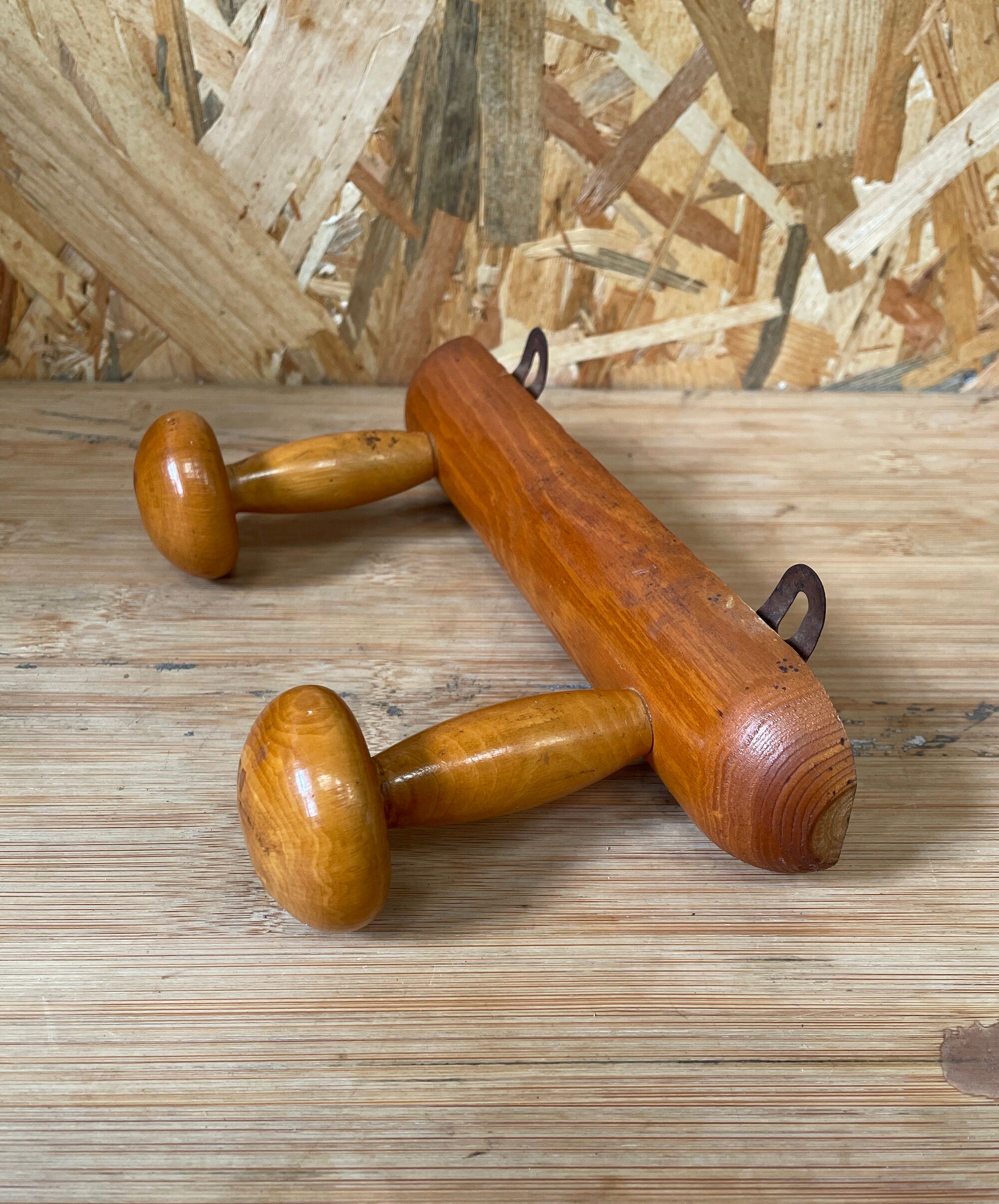 Wooden wall coat rack