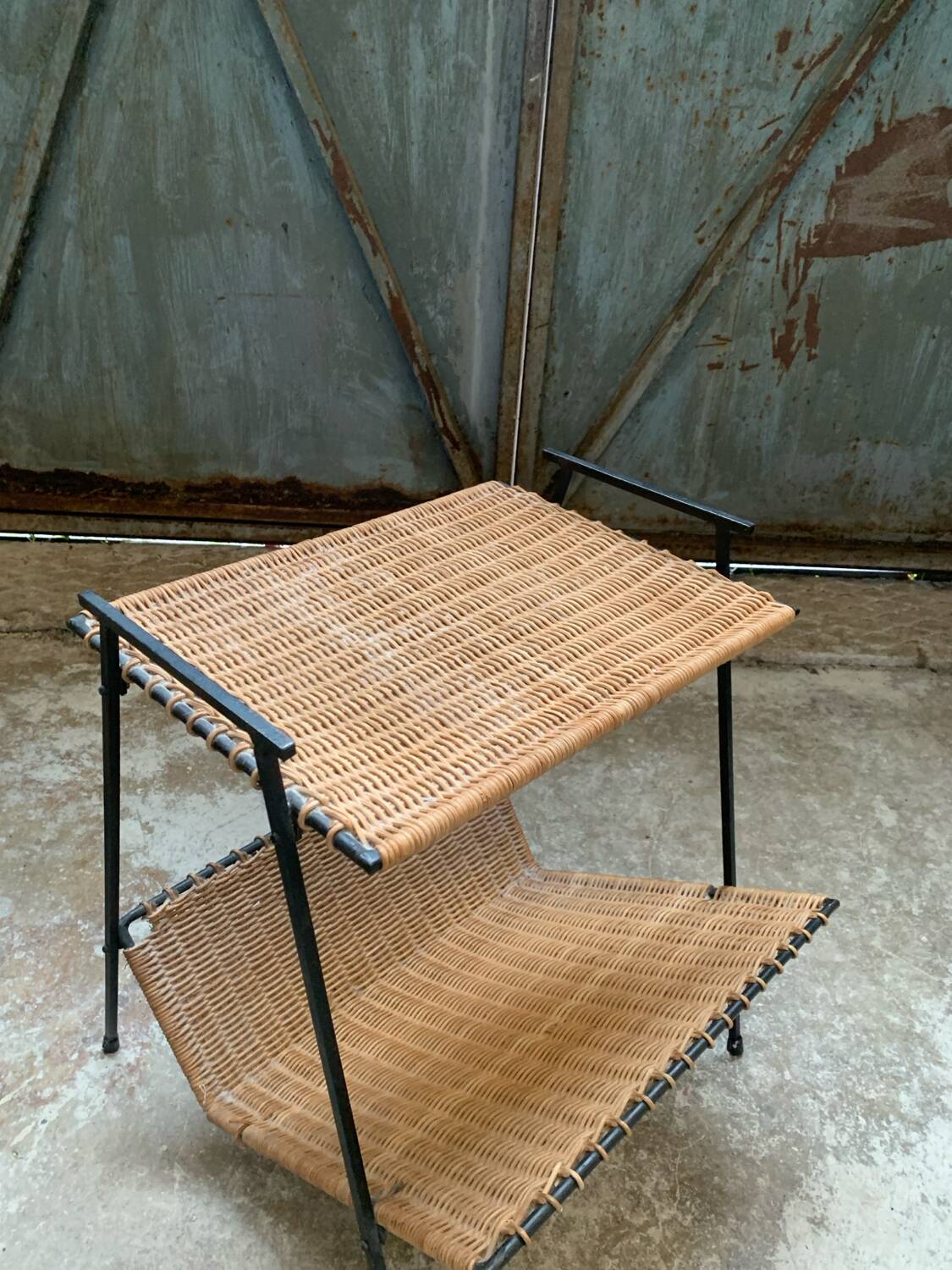 Pair of Raoul Guys Wicker Magazine Racks Circa 195