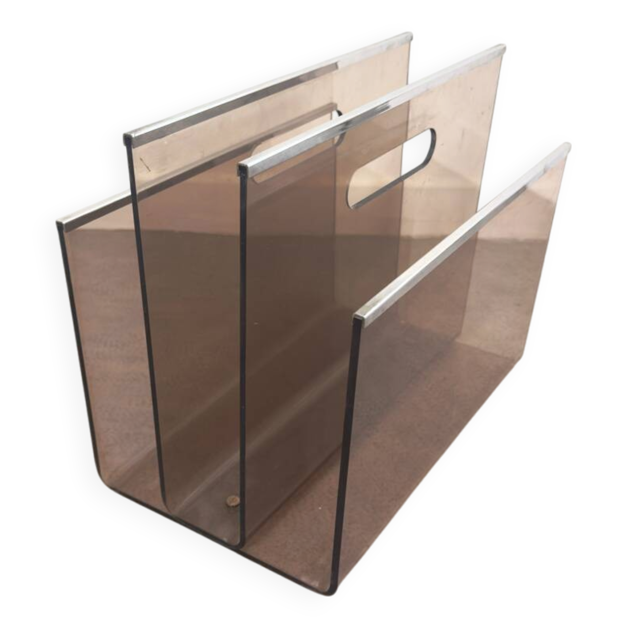 Acrylic and metal magazine rack