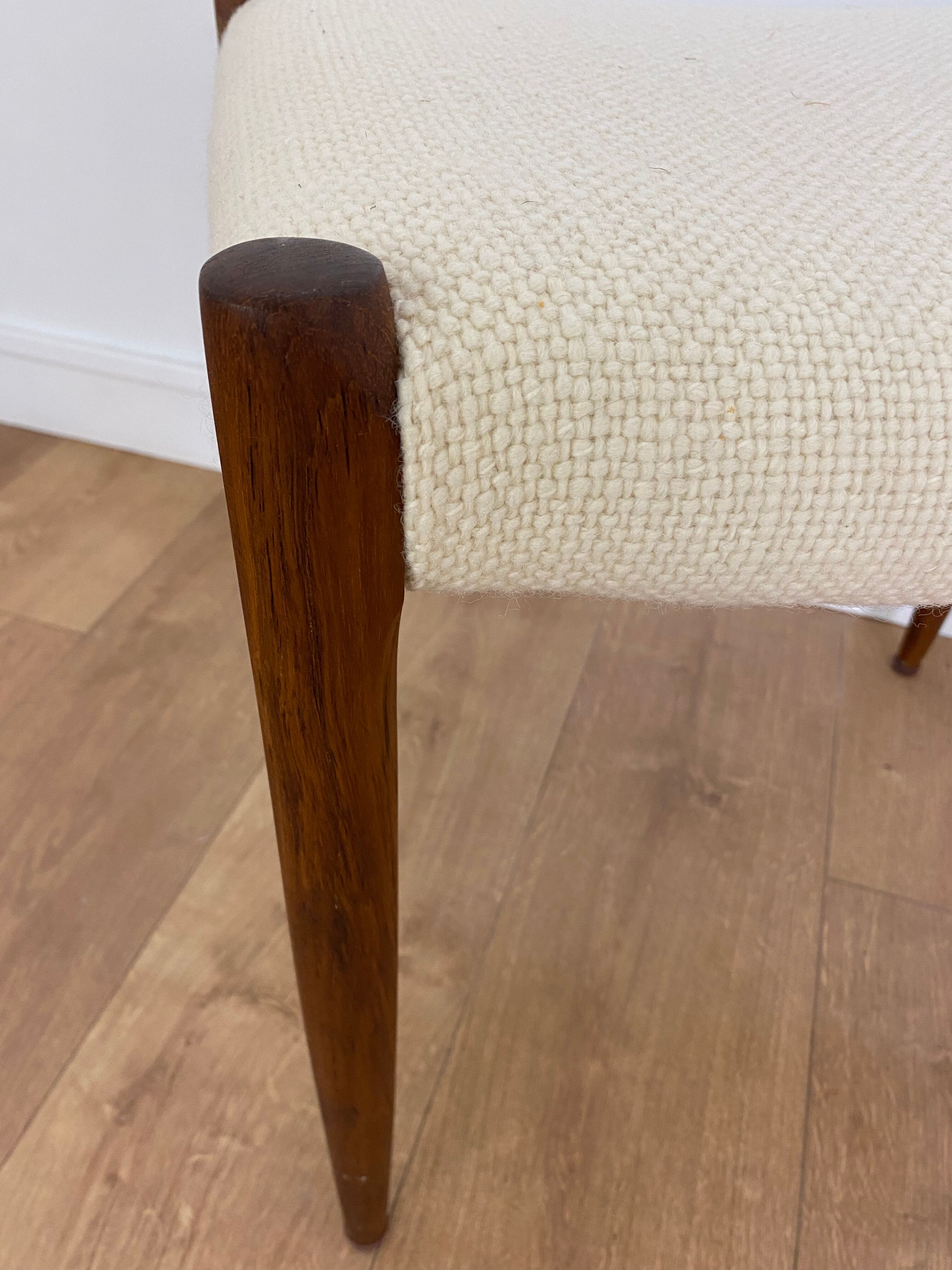Scandinavian stool Niels Otto Moller in teak buckle