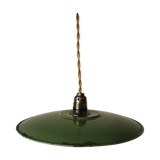 Abat jour émaillé style indutriel vert avec douille