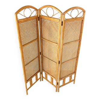 Bamboo room divider or folding screen, 1970s