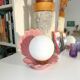 Ceramic shell lamp and opaline bead, saint-jacques, france, 1980