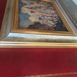 Set of two paintings with identical gold and silver frames