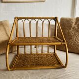 Vintage rattan wall shelf