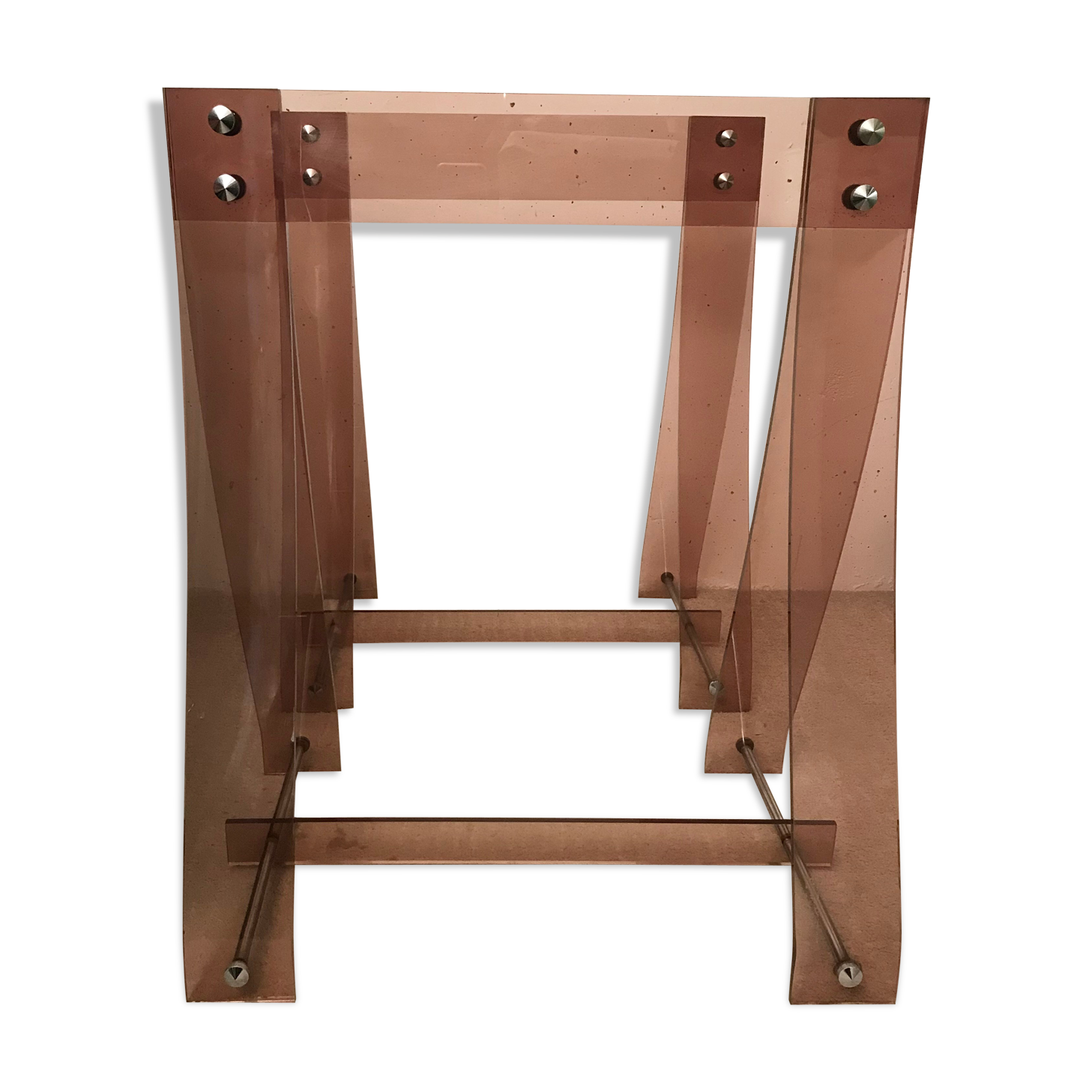 Pair of plexiglass trestles Michel Dumas, 1970