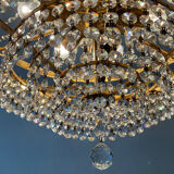 Brass chandelier and crystal tassel waterfall