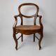 Vintage set of 2 Louis-Philippe armchairs from the 19th century, cherry wood chairs, hand-woven straw seats, antique Italian seat, elegant gift.