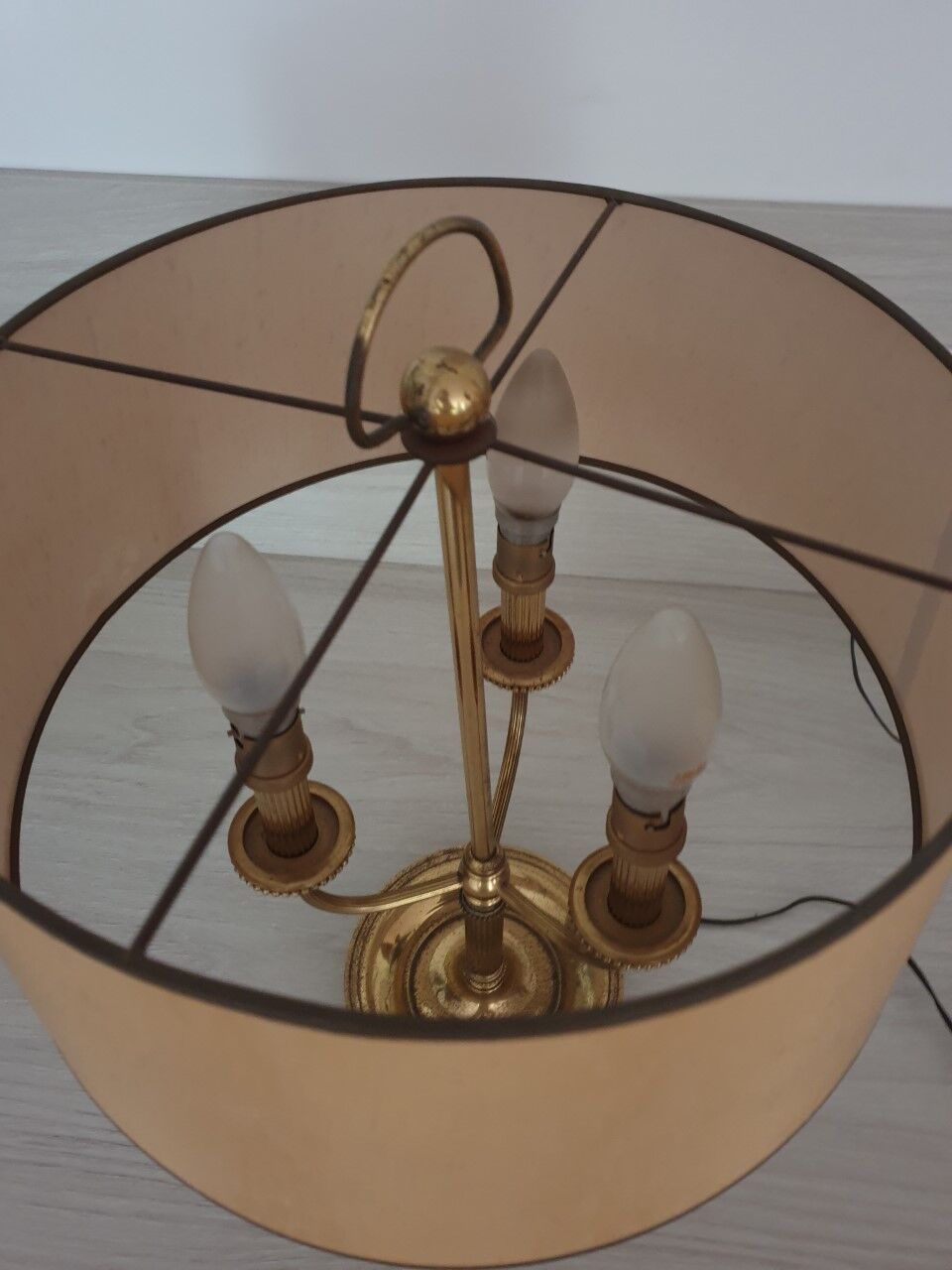 Old hot water bottle lamp