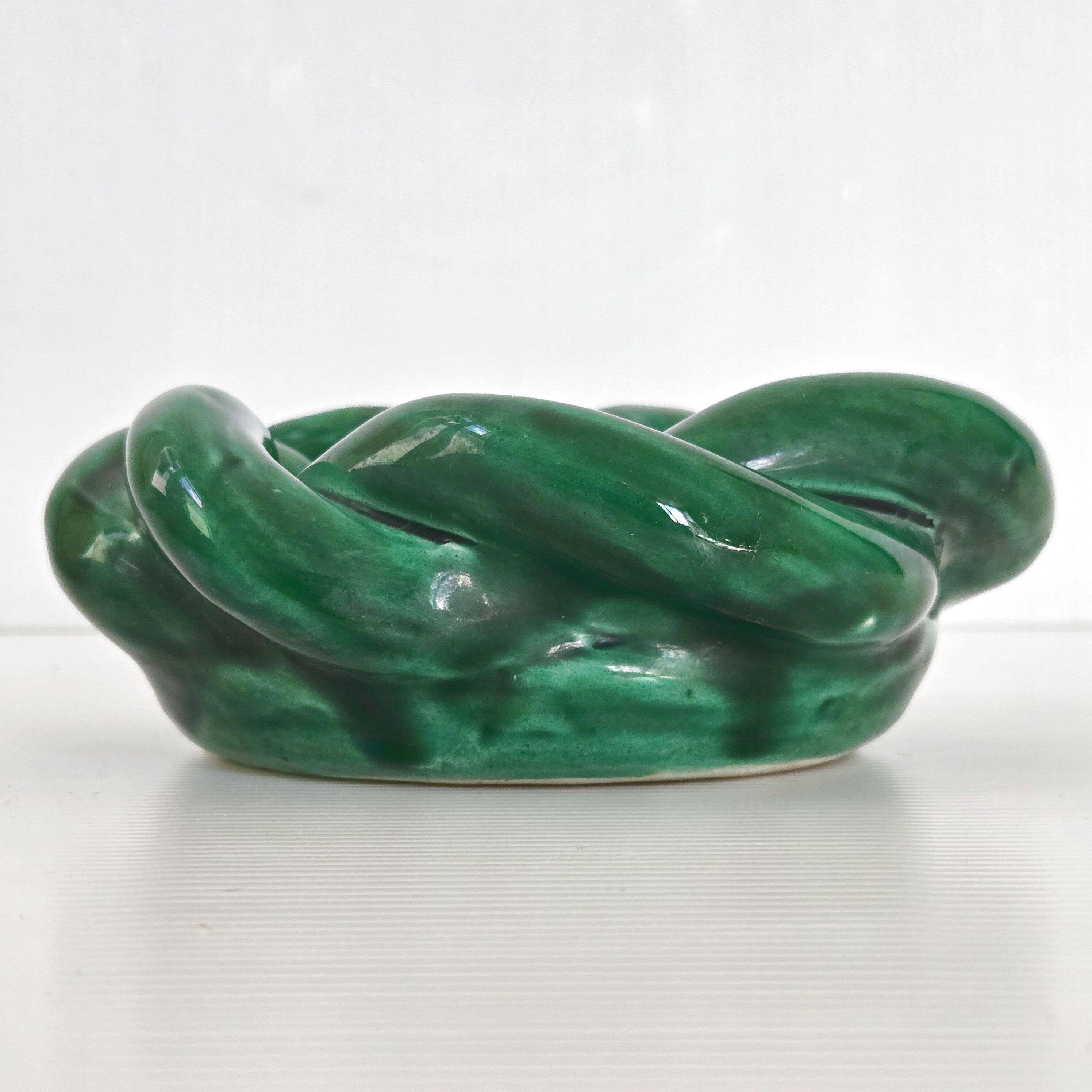 Vintage 1960s woven ceramic ashtray or pocket emptier